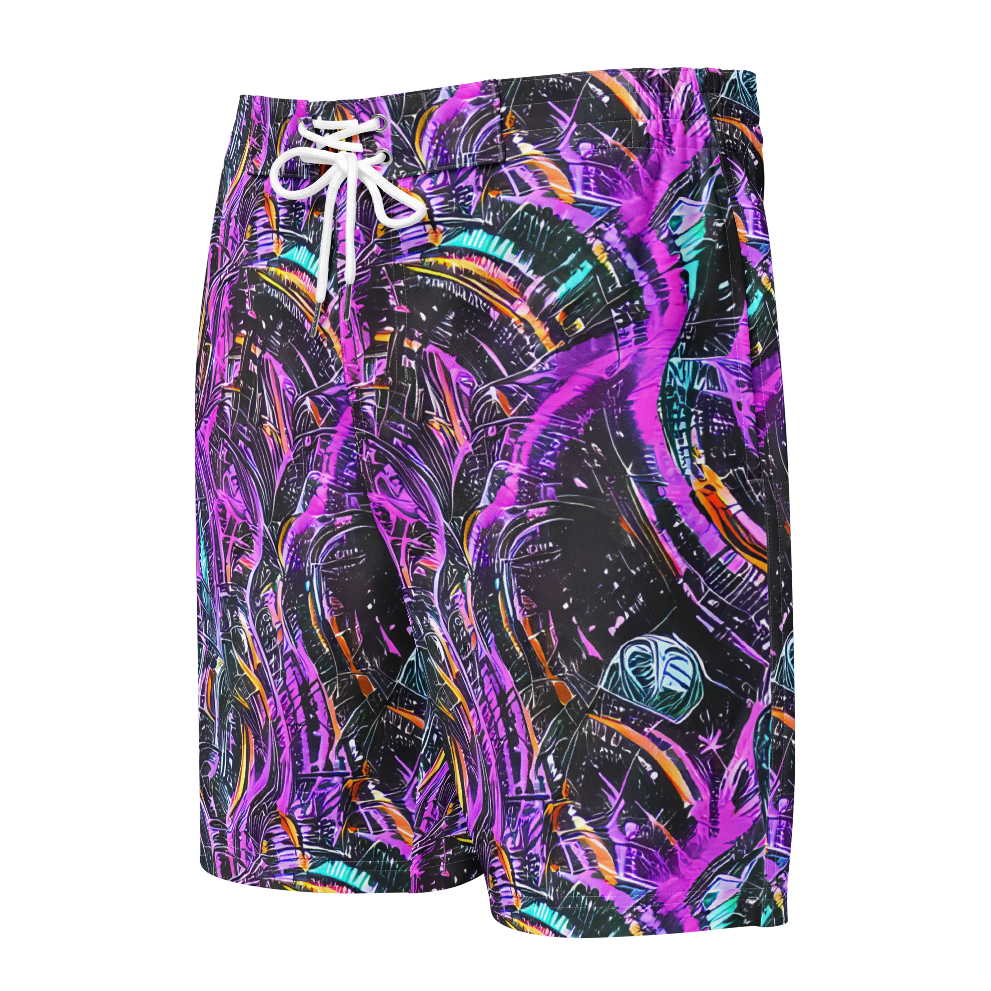 Prismatic Machine on Men's Board Shorts — Front