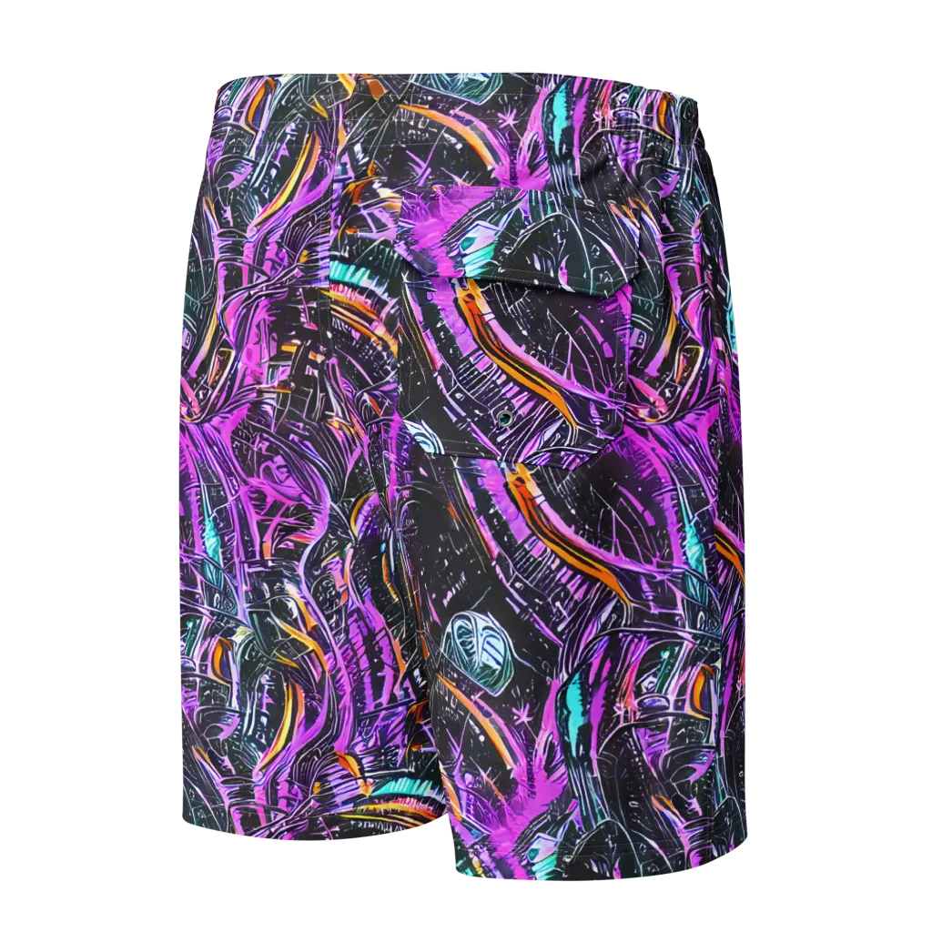 Prismatic Machine on Men's Board Shorts — Back