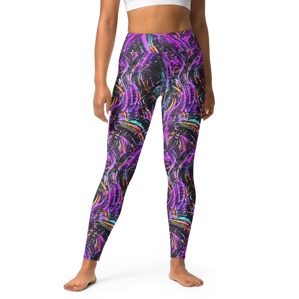 Prismatic Machine on Yoga Leggings — Front