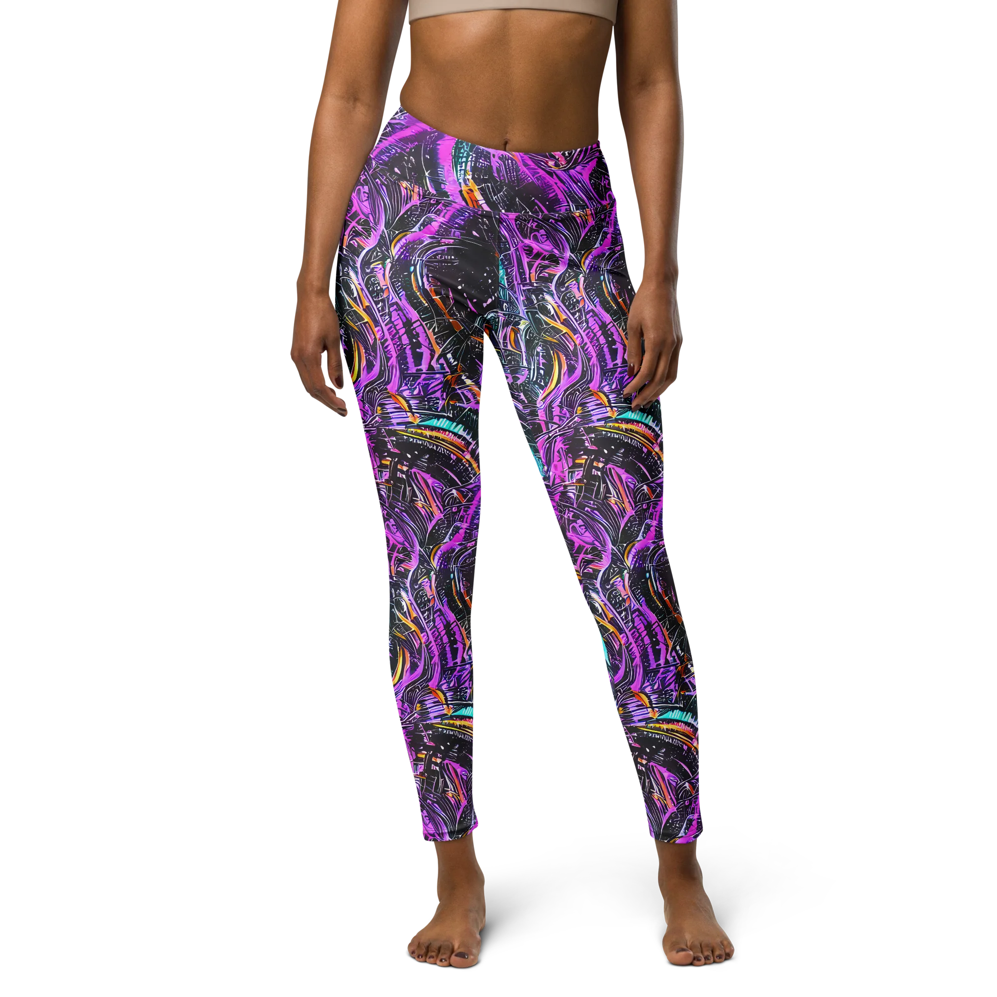 Prismatic Machine on Yoga Leggings — Front