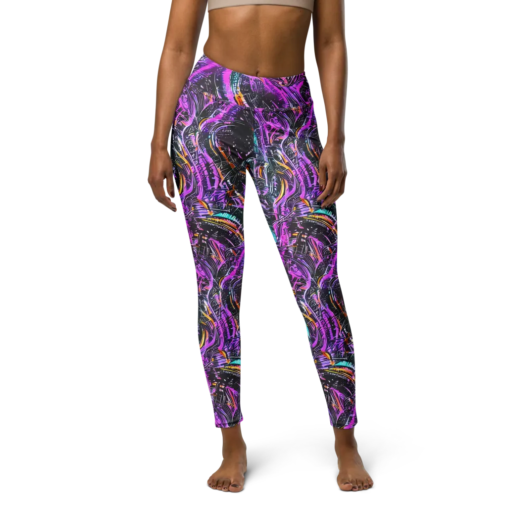Prismatic Machine on Yoga Leggings — Front