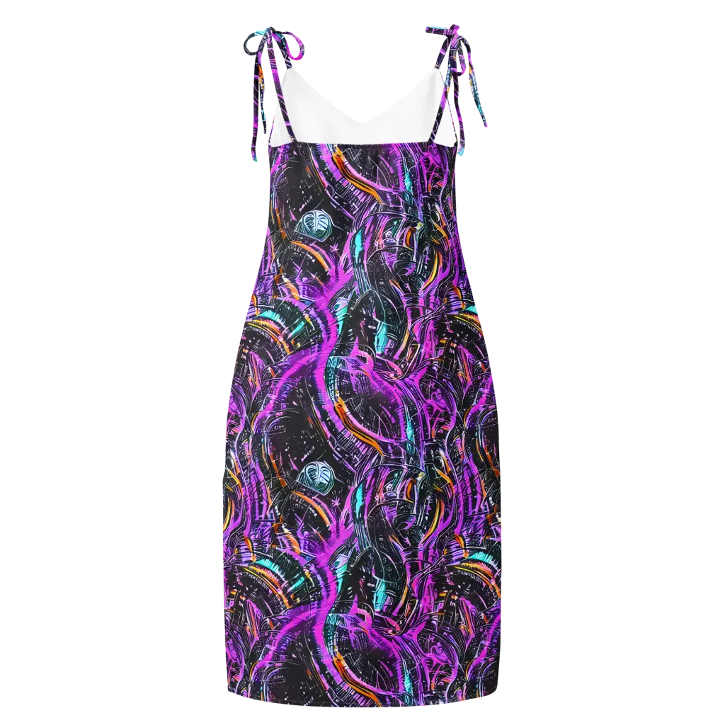 Prismatic Machine on Slip Dress — Back