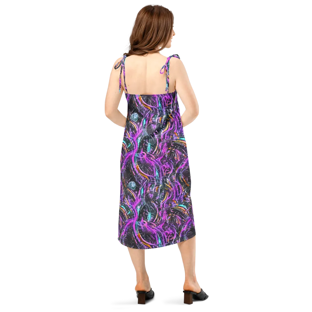 Prismatic Machine on Slip Dress — Back