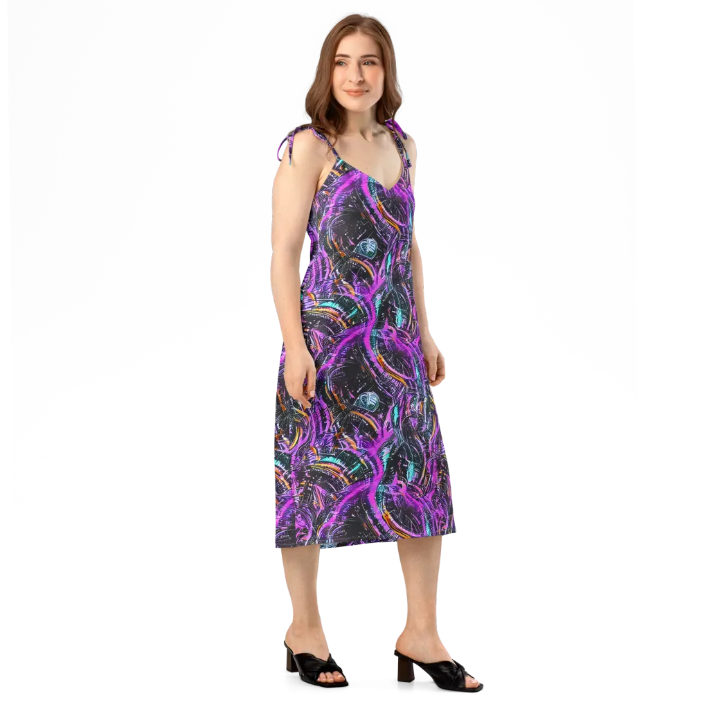 Prismatic Machine on Slip Dress — Right Front