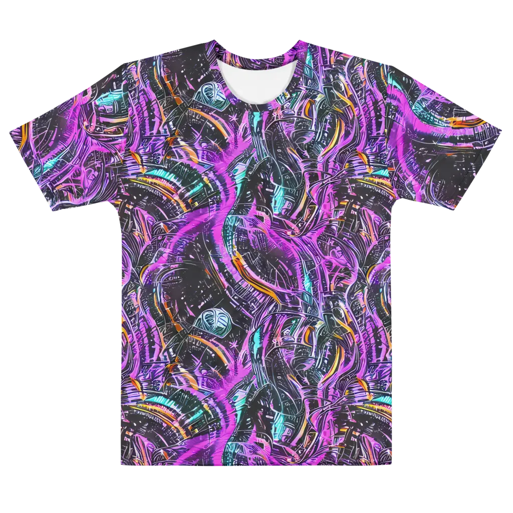 Prismatic Machine on Men's Cotton Crew Neck T-Shirt — Front