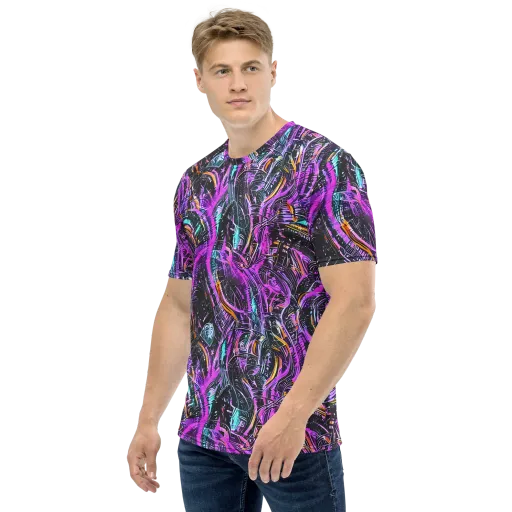 Prismatic Machine on a Men's Crew Neck T-Shirt