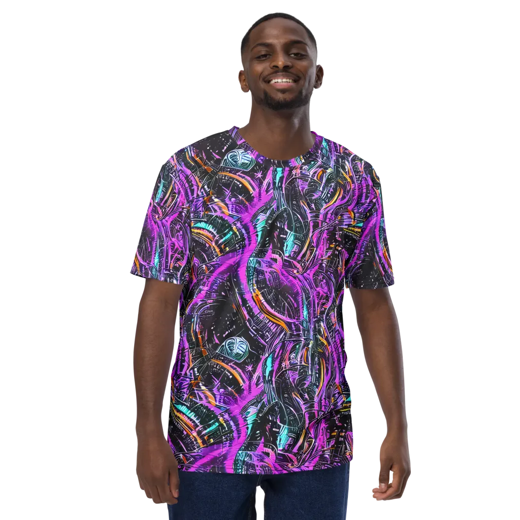 Prismatic Machine on Men's Crew Neck T-Shirt — Front