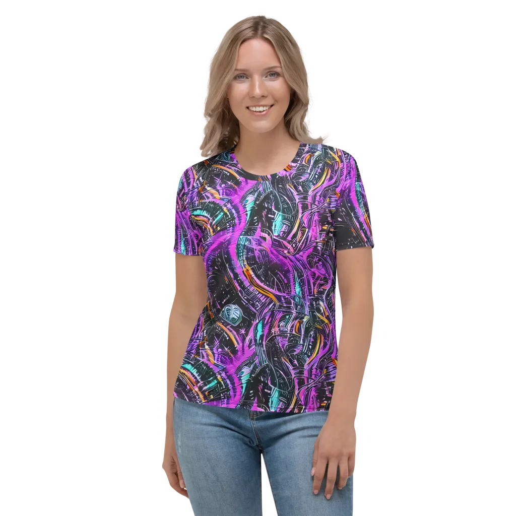 Prismatic Machine on Women's Crew Neck T-Shirt — Front