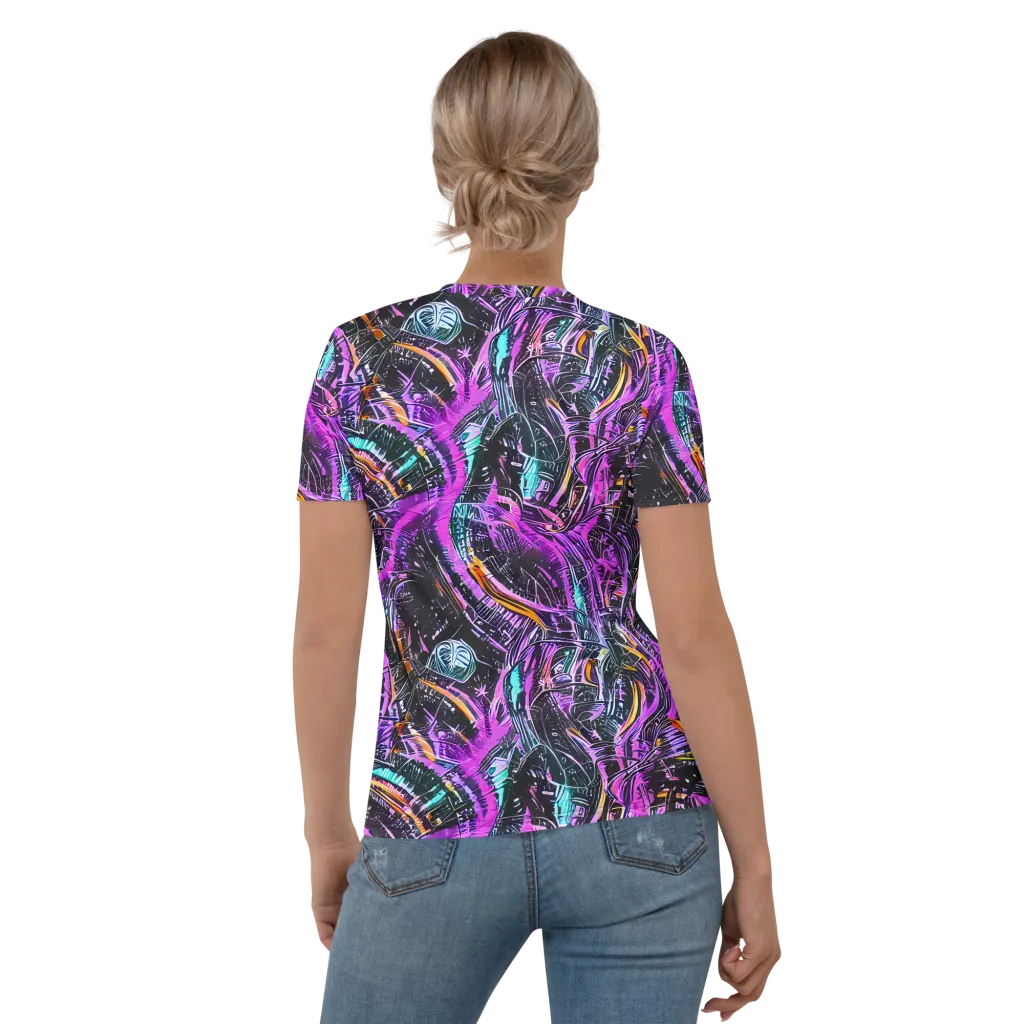 Prismatic Machine on Women's Crew Neck T-Shirt — Back
