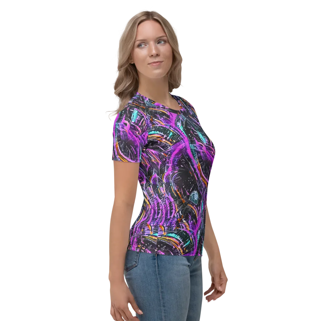 Prismatic Machine on Women's Crew Neck T-Shirt — Right