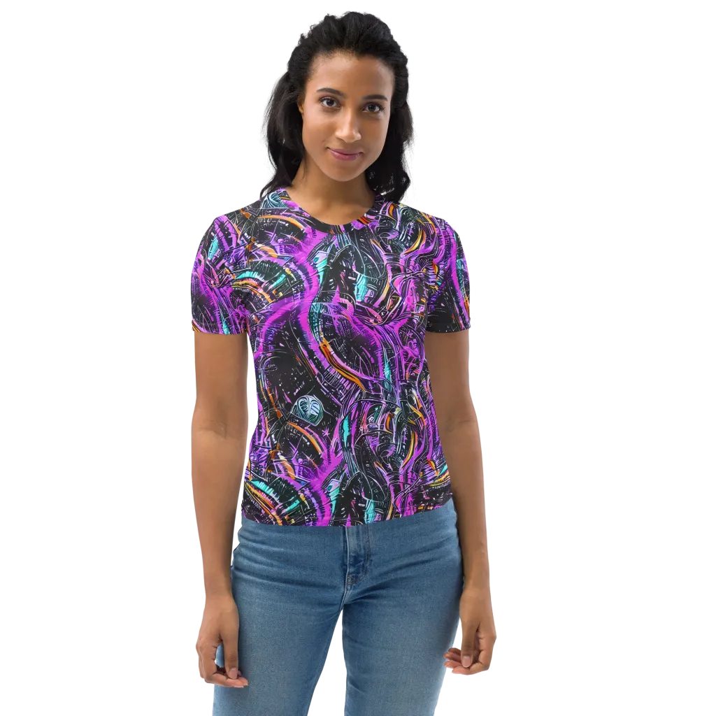 Prismatic Machine on Women's Crew Neck T-Shirt — Front