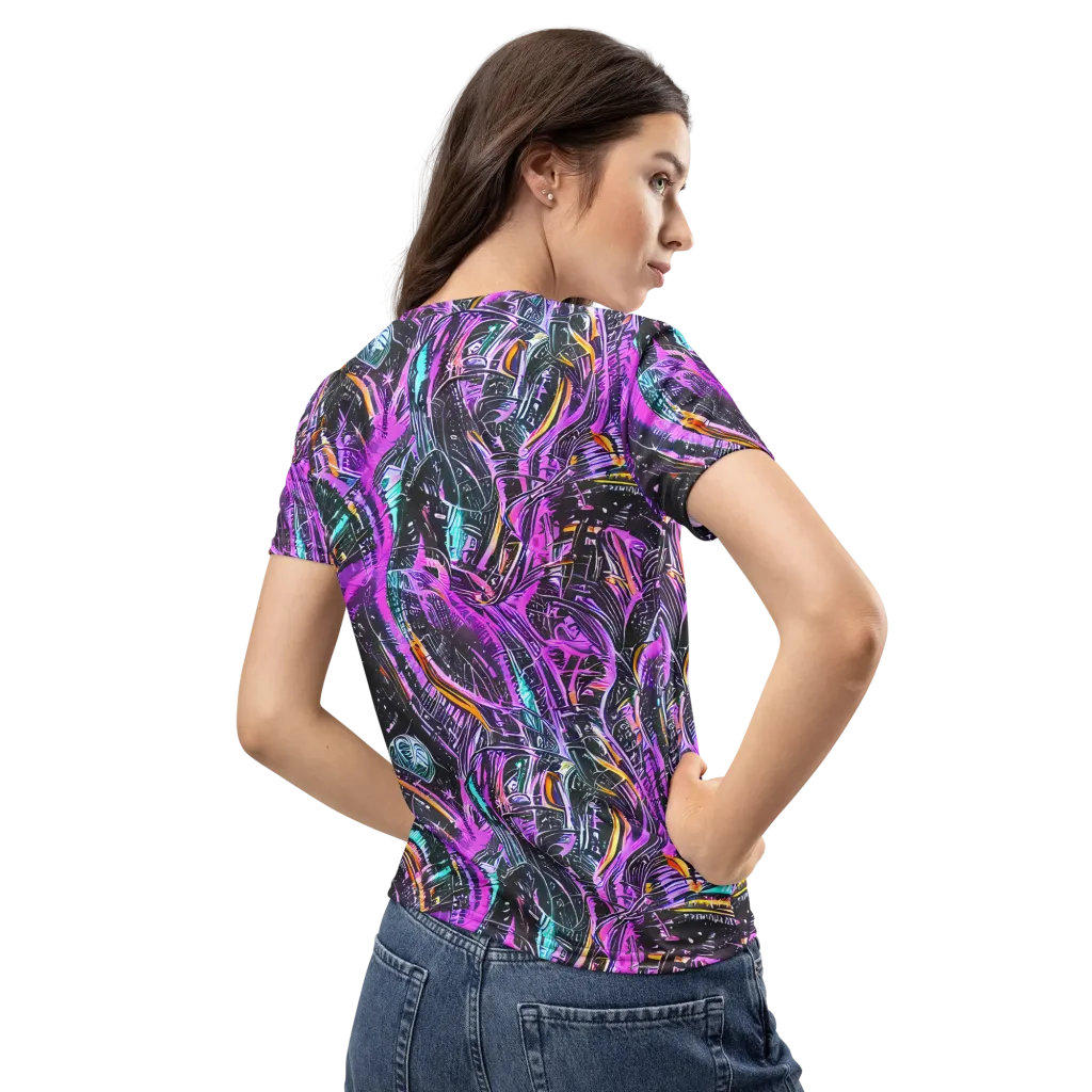 Prismatic Machine on Women's Crew Neck T-Shirt — Back