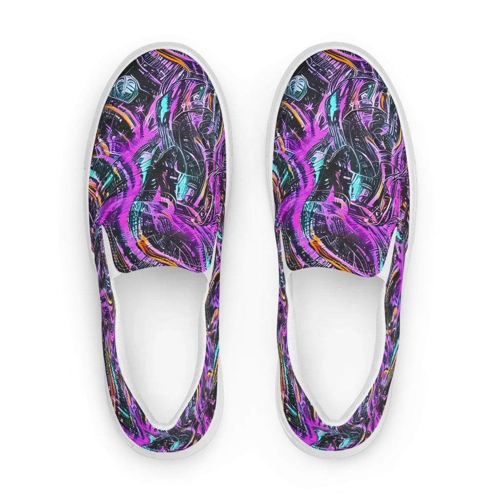 Prismatic Machine on Men's Slip-On Canvas Shoes — Front