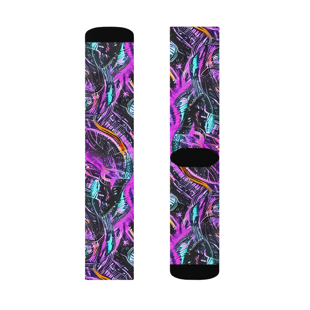 Prismatic Machine on Socks — Left Sock