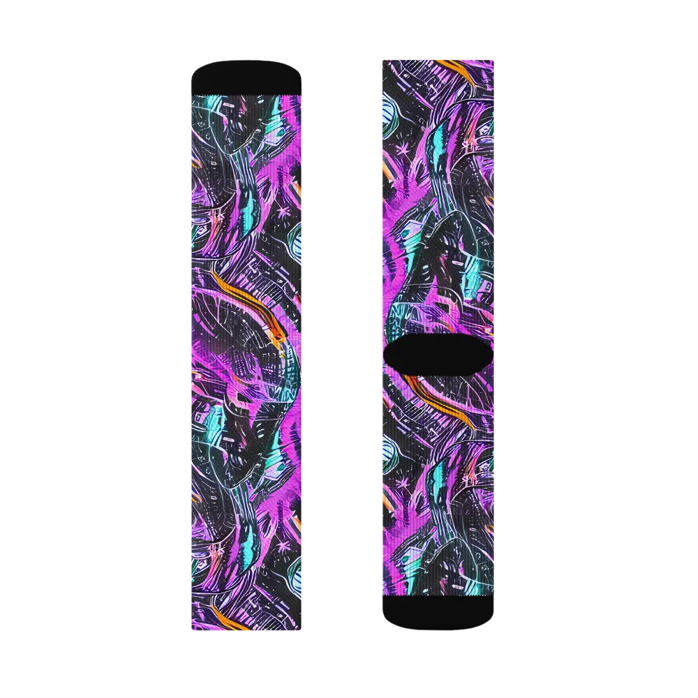 Prismatic Machine on Socks — Right Sock