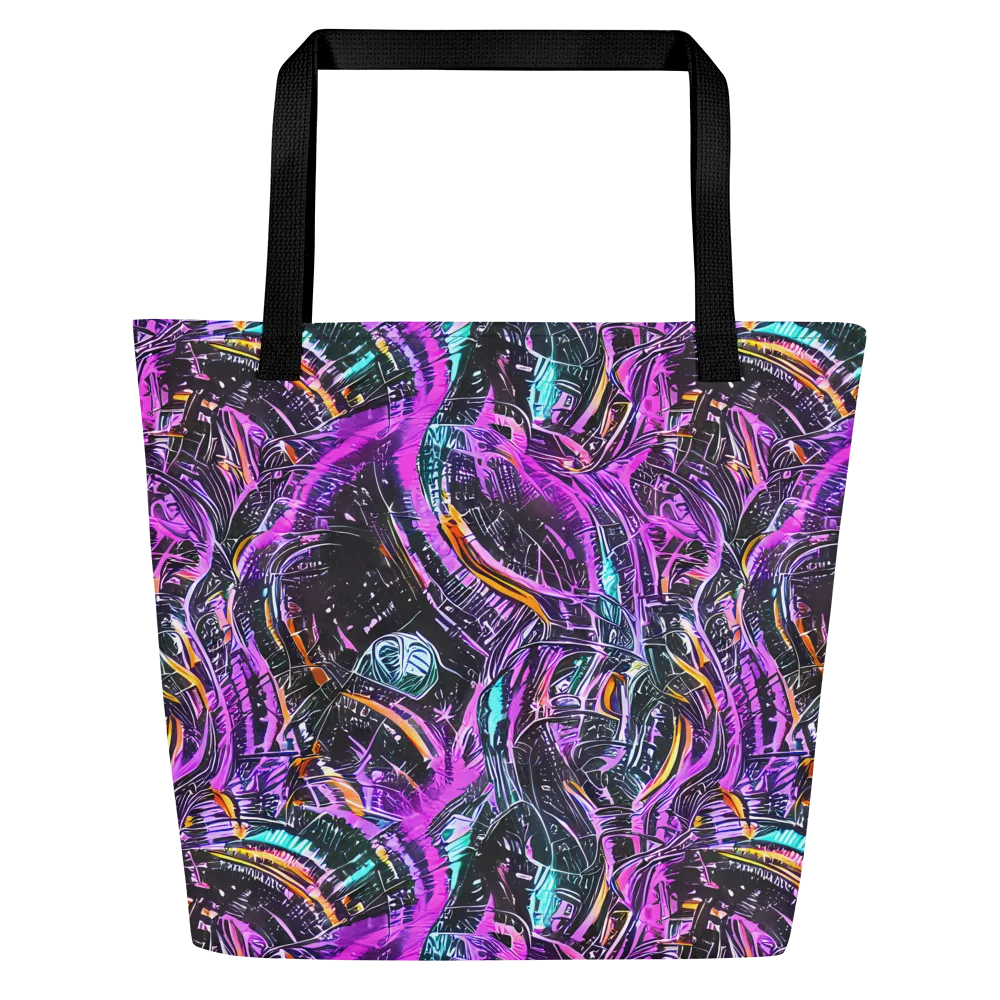 Prismatic Machine on Large Tote Bag W/ Pocket — Front