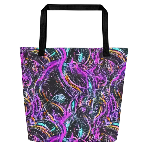 Prismatic Machine on a Large Tote Bag W/ Pocket