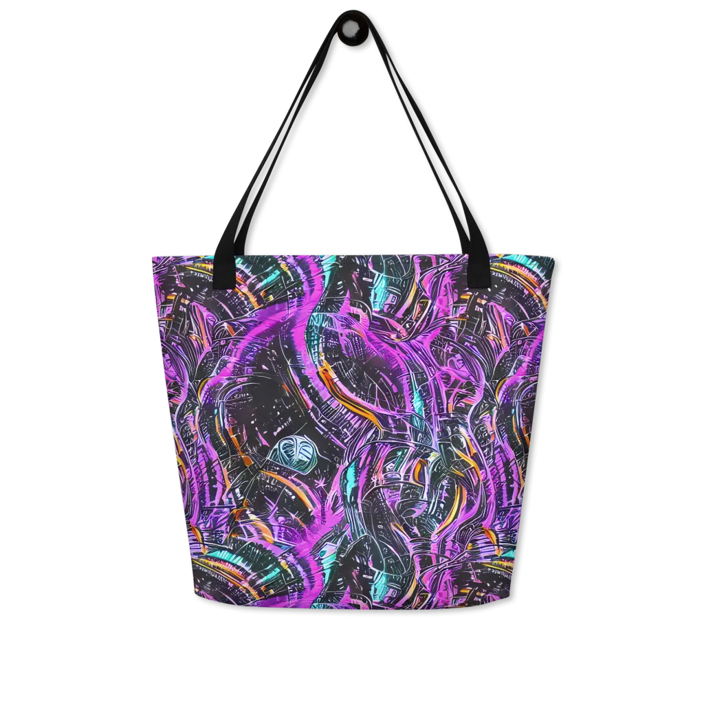 Prismatic Machine on Large Tote Bag W/ Pocket — Front