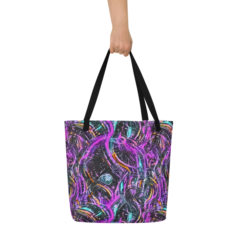 Prismatic Machine on Large Tote Bag W/ Pocket — Front
