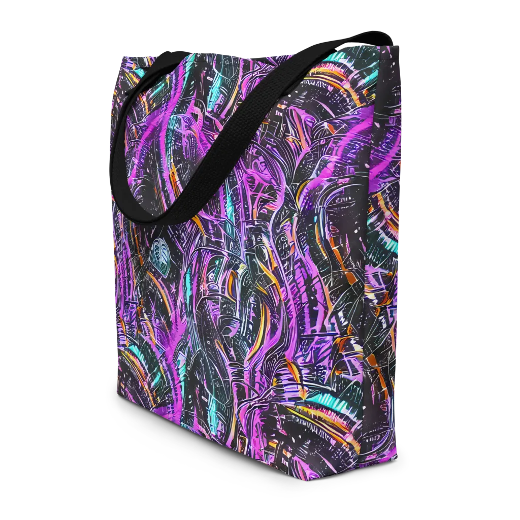 Prismatic Machine on Large Tote Bag W/ Pocket — Front