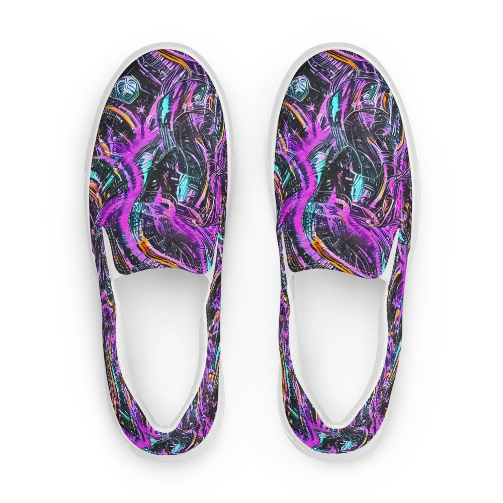 Prismatic Machine on Women's Slip-On Canvas Shoes — Front