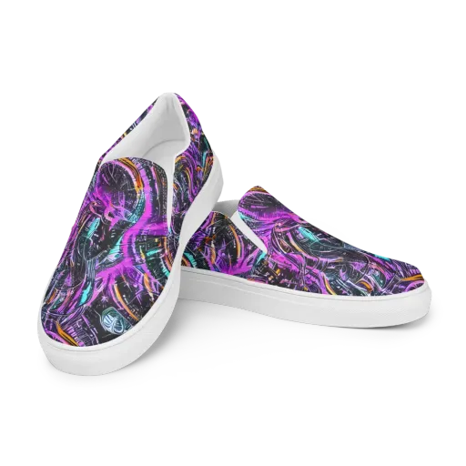 Prismatic Machine on a Women's Slip-On Canvas Shoes