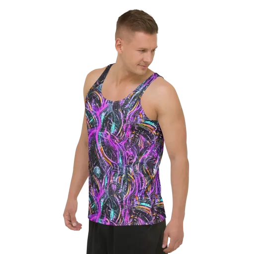 Prismatic Machine on a Men's Tank Top