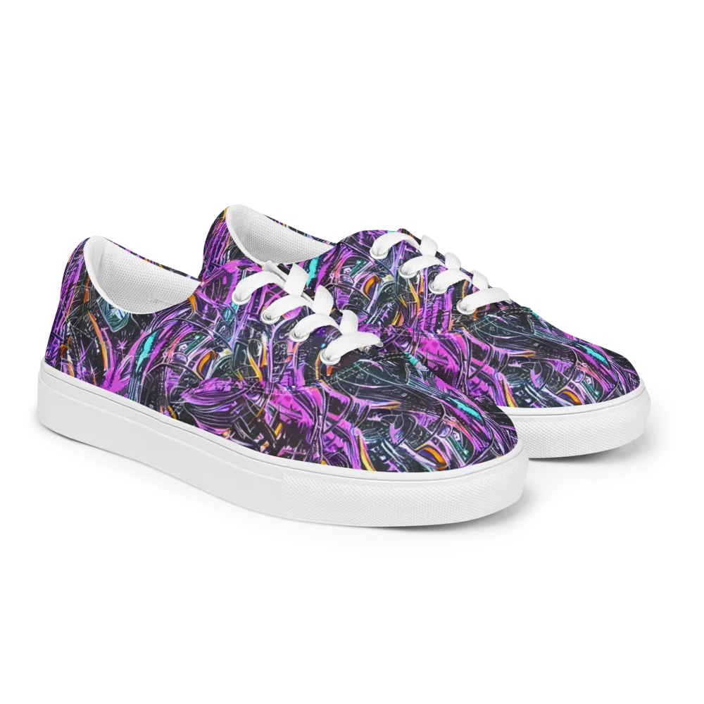 Prismatic Machine on Men's Lace-Up Canvas Shoes — Right Front