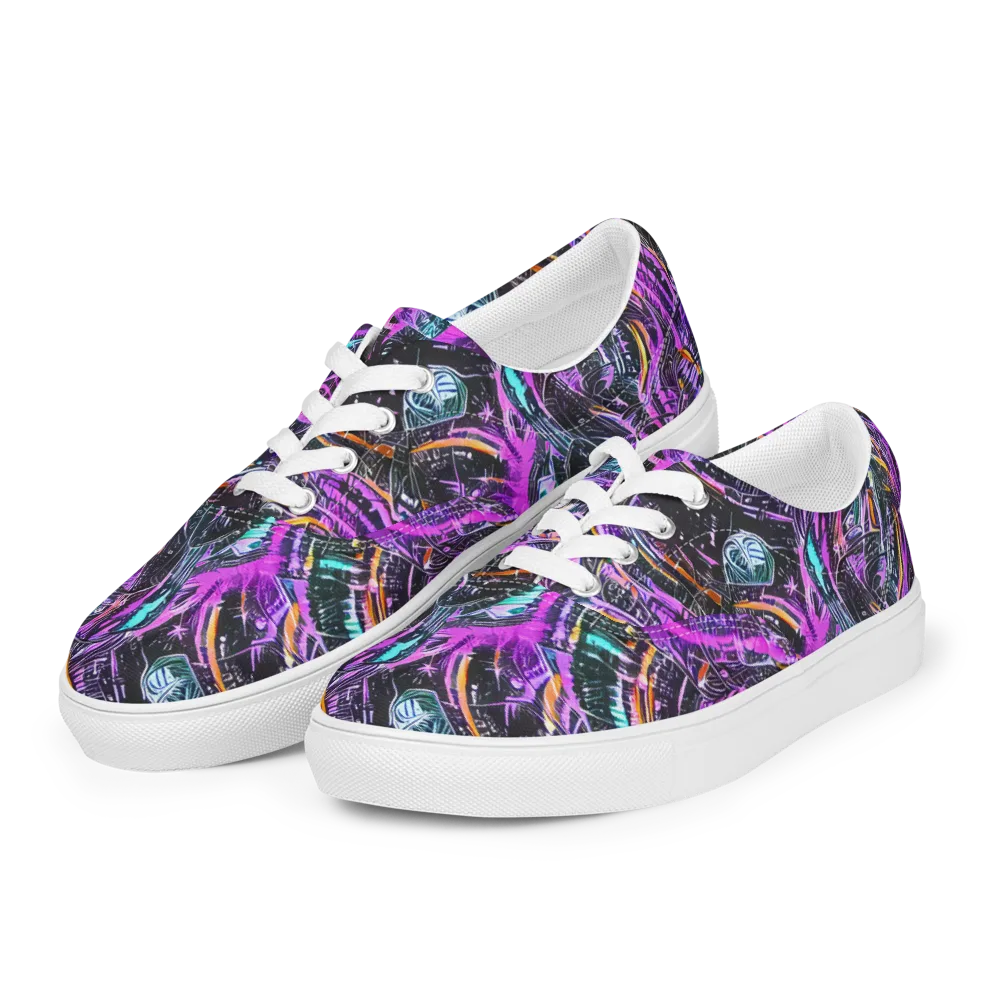 Prismatic Machine on Men's Lace-Up Canvas Shoes — Left Front