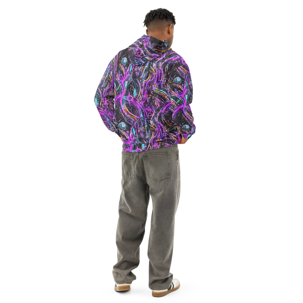 Prismatic Machine on Cotton Hoodie — Back