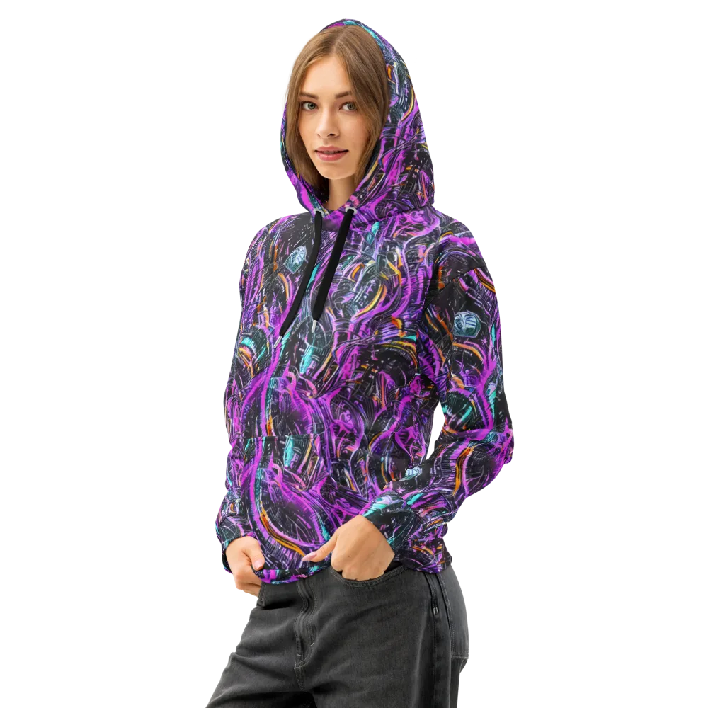 Prismatic Machine on Cotton Hoodie — Left Front