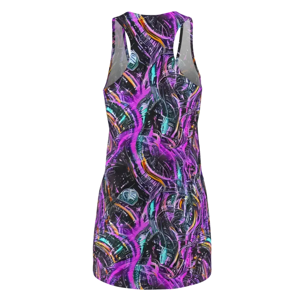 Prismatic Machine on Racerback Dress — Back