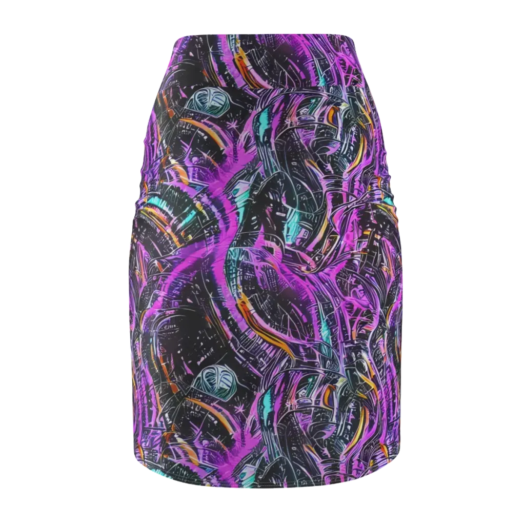 Prismatic Machine on Pencil Skirt — Back