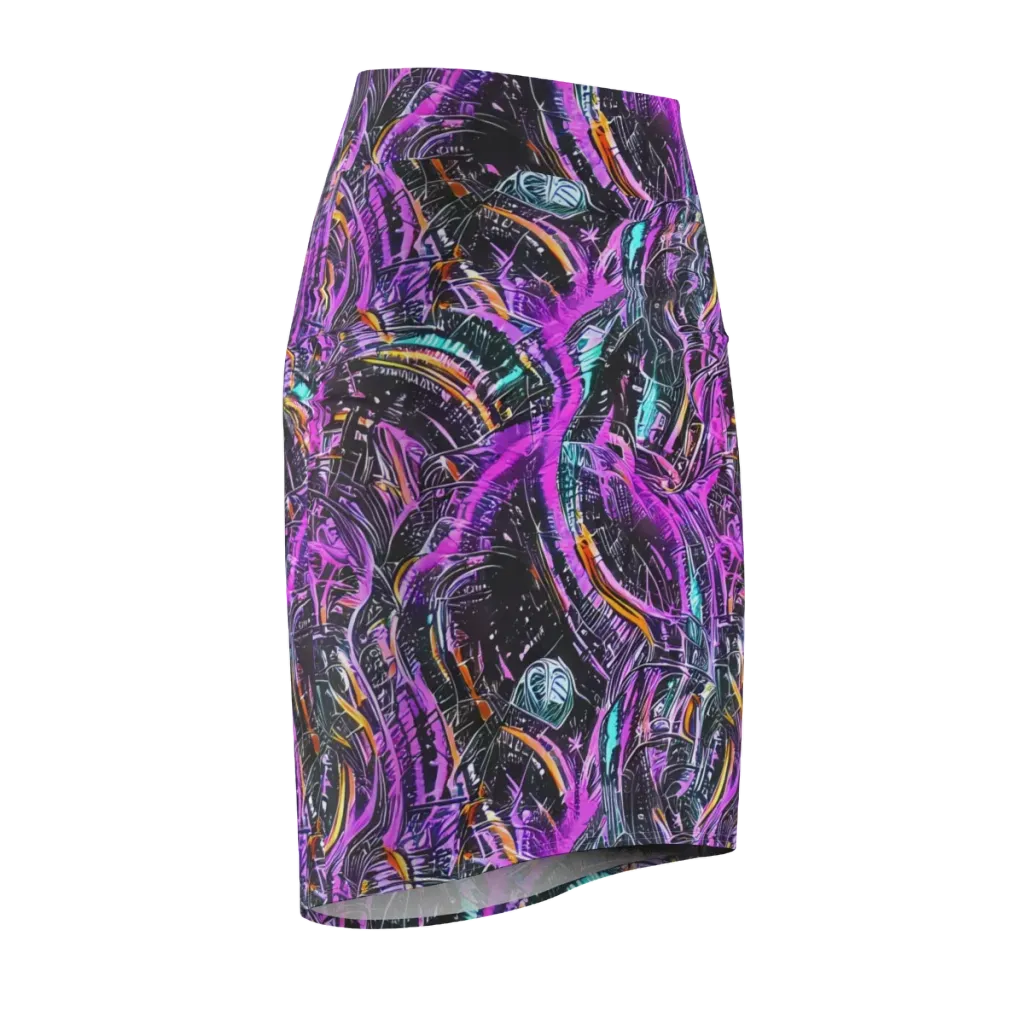 Prismatic Machine on Pencil Skirt — Front Side