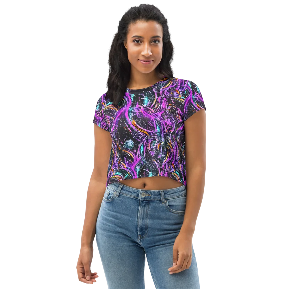 Prismatic Machine on Crop Tee — Front