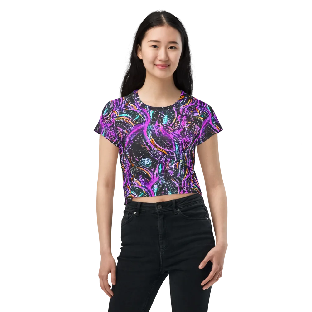 Prismatic Machine on Crop Tee — Front