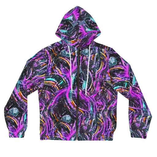 Prismatic Machine on a Women's Full-Zip Hoodie