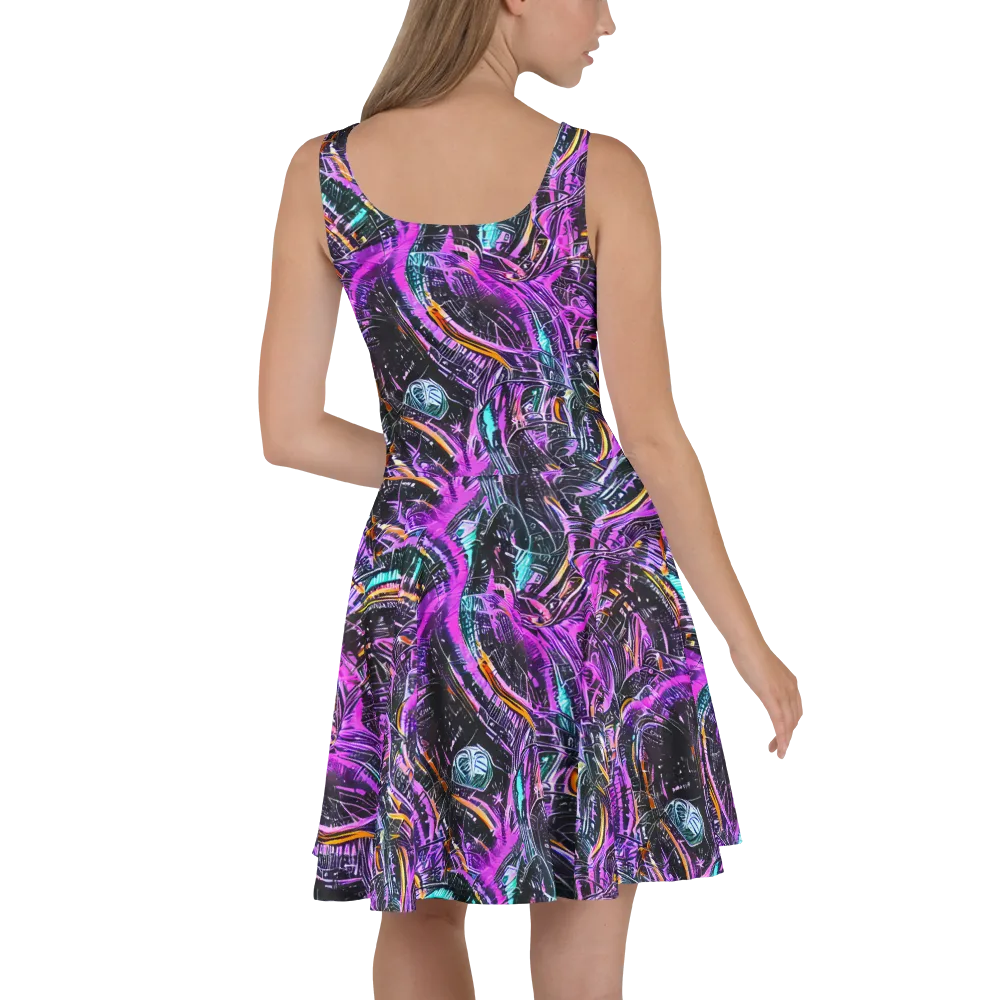 Prismatic Machine on Skater Dress — Back