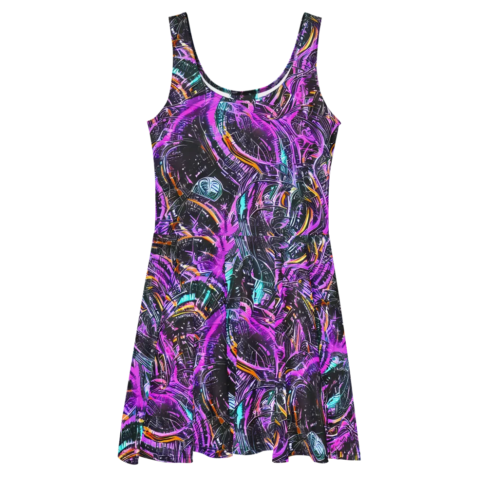 Prismatic Machine on Skater Dress — Front