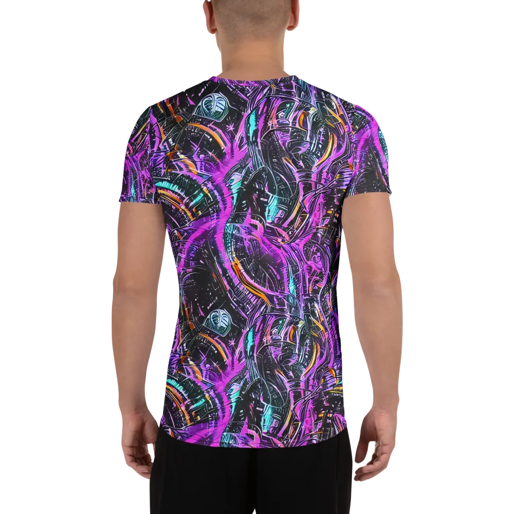 Prismatic Machine on Men's Athletic T-Shirt — Back