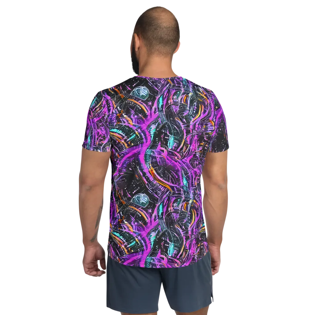 Prismatic Machine on Men's Athletic T-Shirt — Back