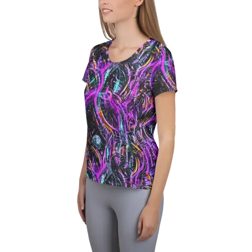 Prismatic Machine on a Women's Athletic T-Shirt