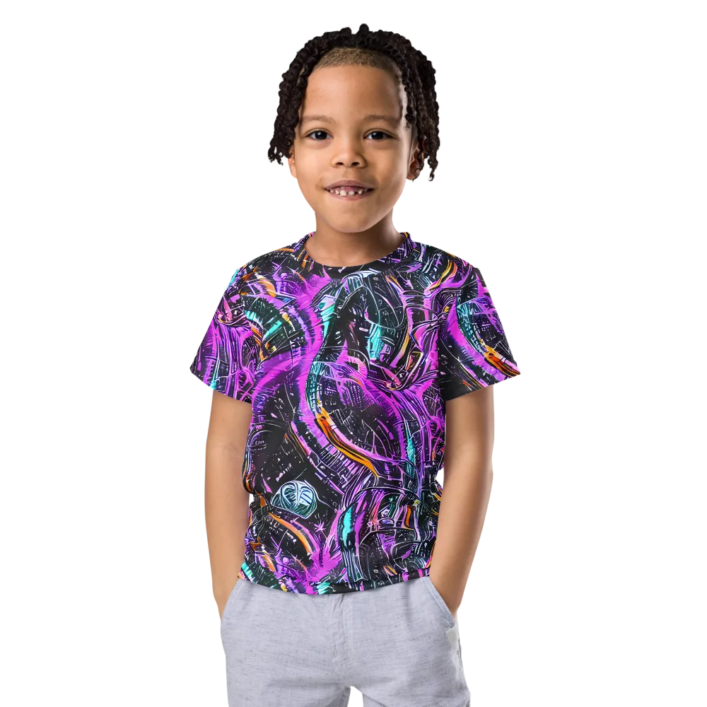 Prismatic Machine on Kids Crew Neck T-Shirt — Front