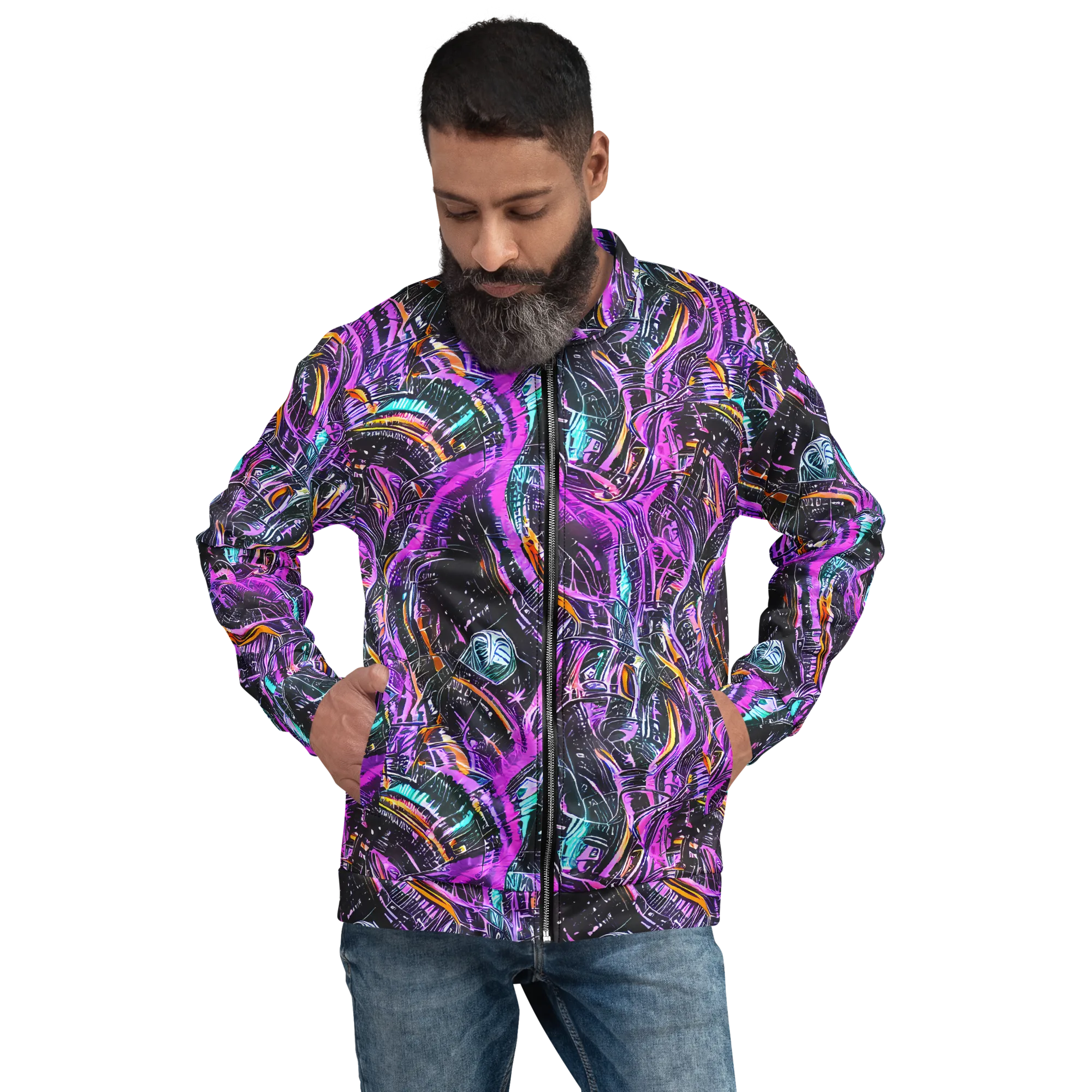 Prismatic Machine on Bomber Jacket — Front