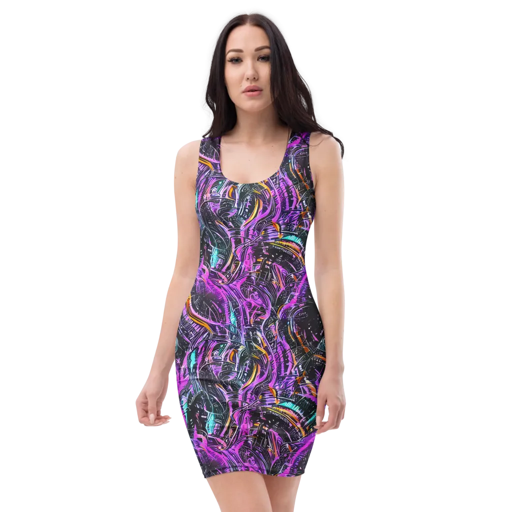 Prismatic Machine on Bodycon Dress — Front