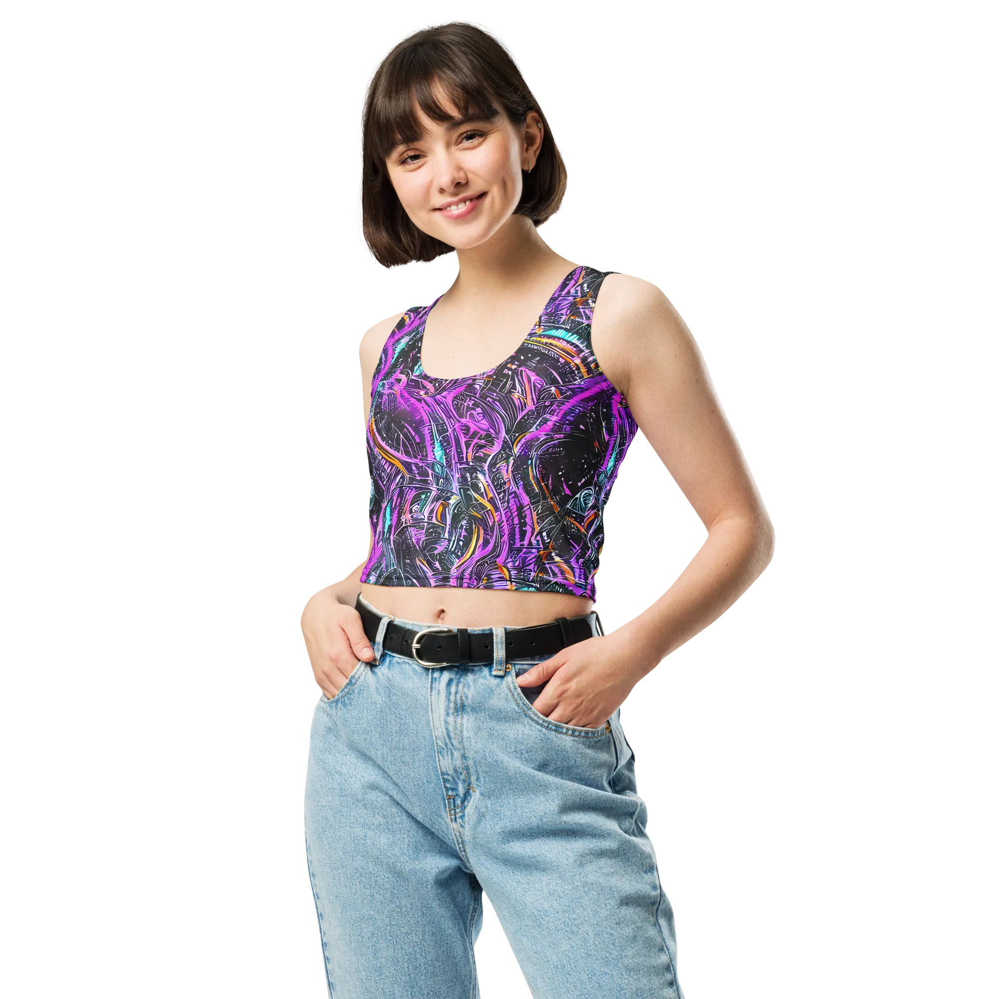 Prismatic Machine on Crop Top — Front