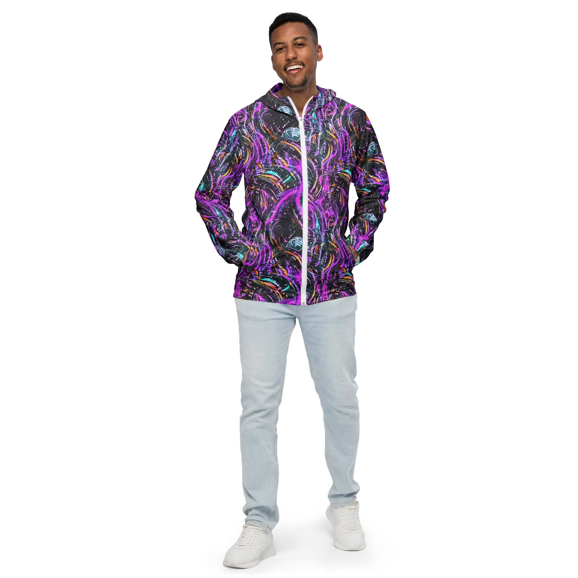 Prismatic Machine on Men's Windbreaker — Front