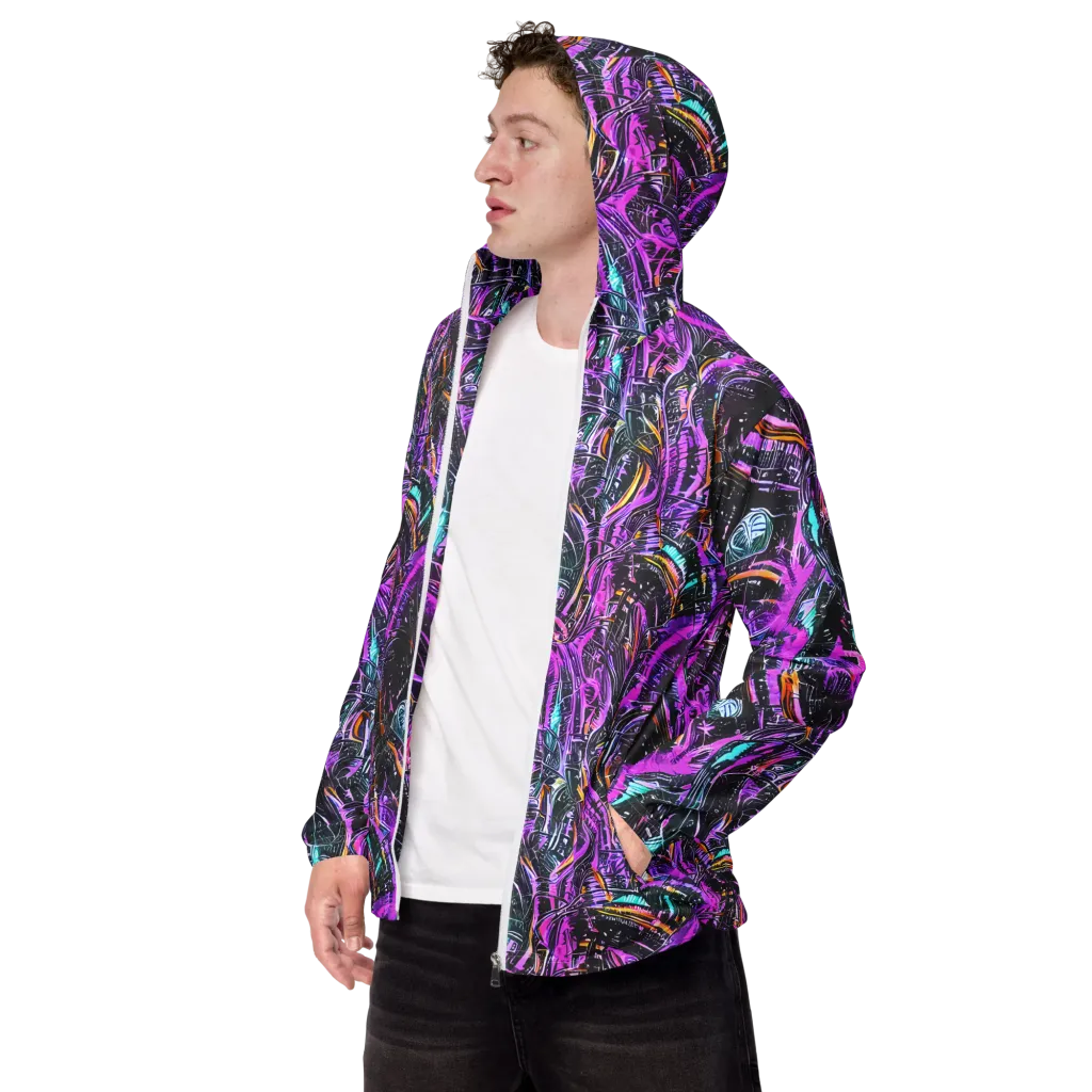Prismatic Machine on Men's Windbreaker — Left Front