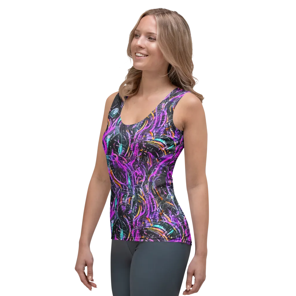 Prismatic Machine on Women's Tank Top — Left Front
