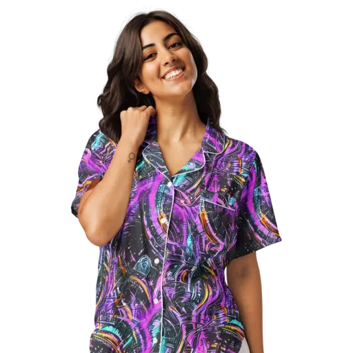 Prismatic Machine on a Women's Short Sleeve Pajama Top